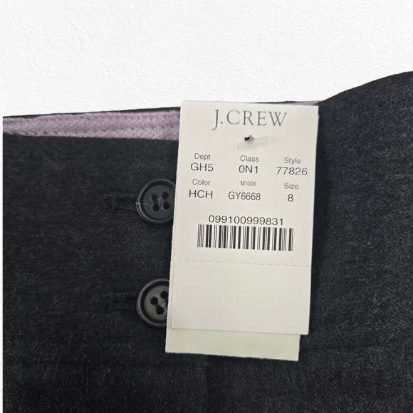J. Crew Wool Pleated Pencil Skirt Gray Heather Charcoal Size 8 NWT Classic Work - Picture 4 of 9